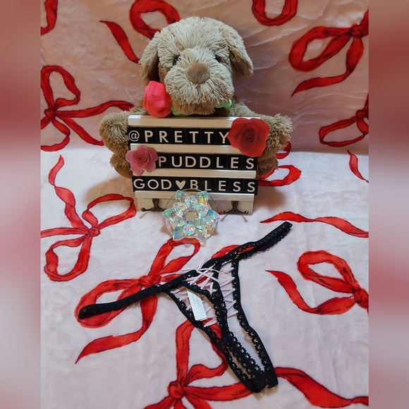 🖤 VS Dream Angels Ouvert Lace-Up Thong Panty 🖤 - Picture 5 of 15